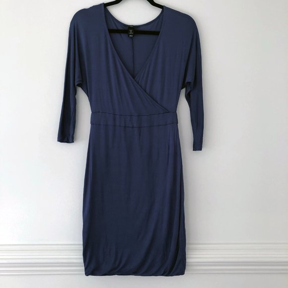 H&M 3/4 Sleeve Dress in Stormy Blue Size 6 - Picture 4 of 8